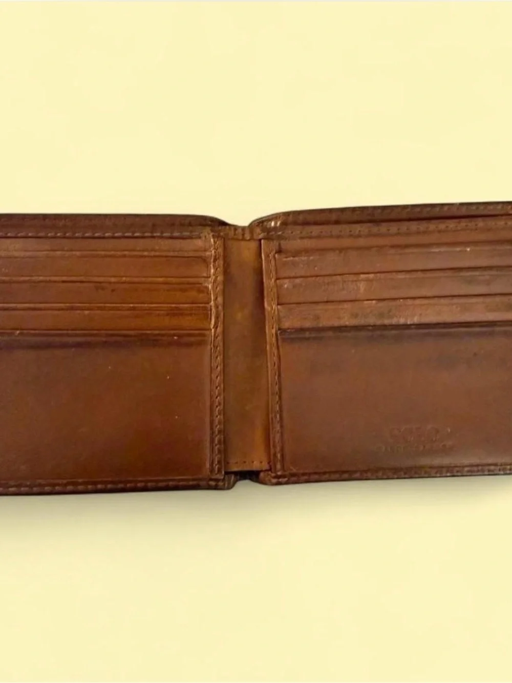 Polo by Ralph Lauren Brown Embossed Leather Wallet